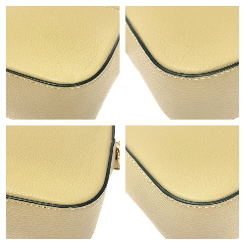Versace Leather Virtus Chain Shoulder Bag Beige 412403 Shoulder Bag