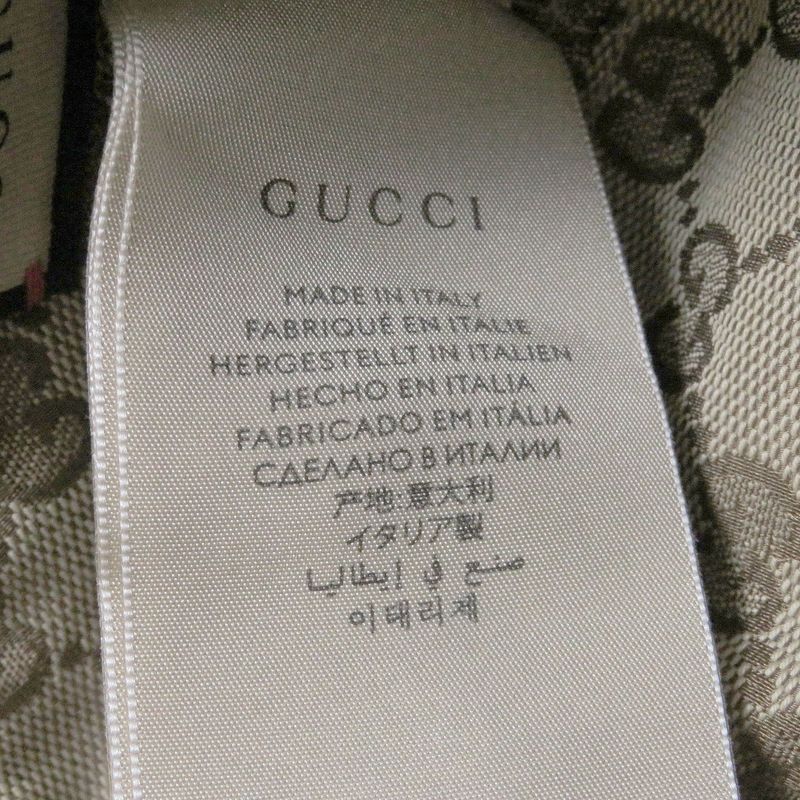 Gucci 700851 Wool Linen Logo Leather Patches Check With GG Allover Pattern