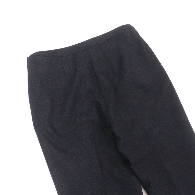 CHANEL P59000 100% Silk Lining Center Press Pants With Logo Button Wool Pants