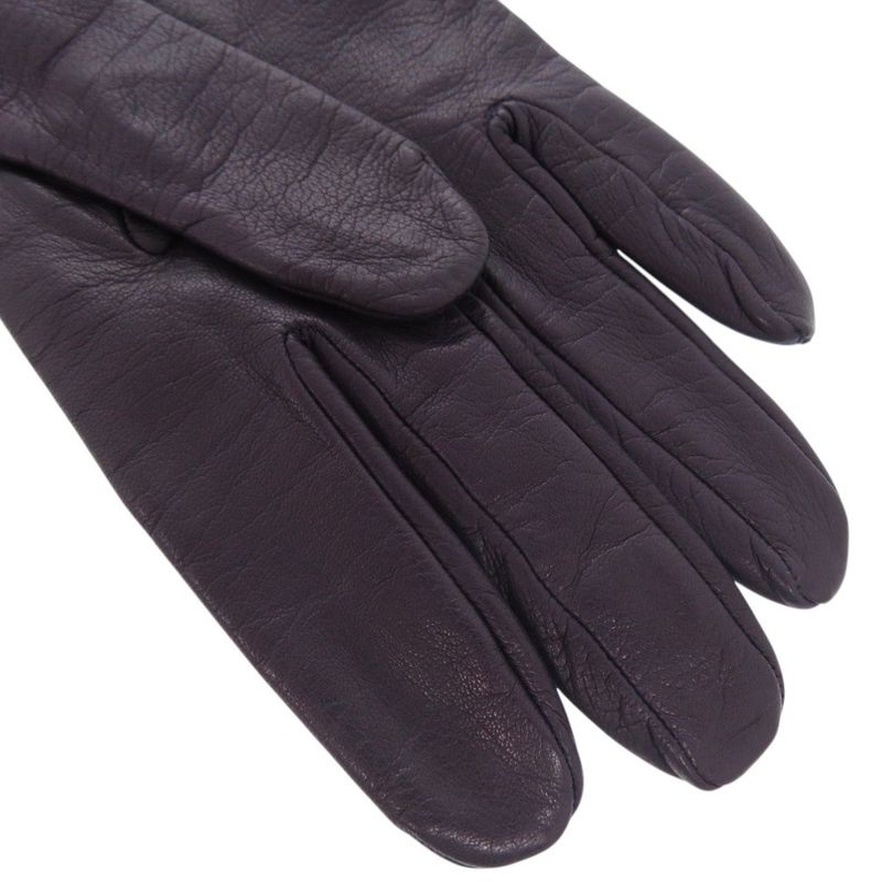 Hermes Hhardware Gloves Goth Leather Purple 0488 Hermes