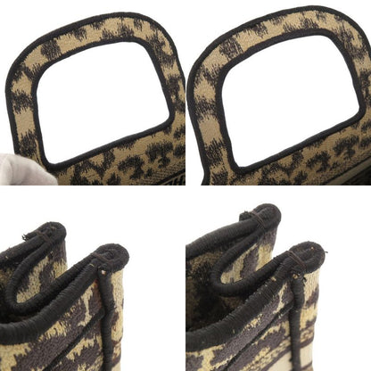 Christian Dior Book Tote Mini Leopard Canvas Beige Handbag 0760 Christian Dior