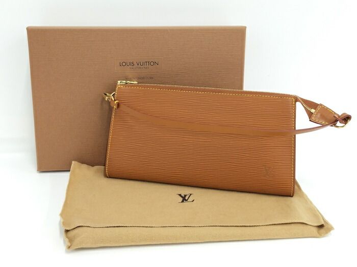 Louis Vuitton Pochette Accessoire Handbag Epi Leather Jibang Gold M52948