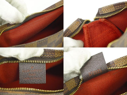 Authentic Louis Vuitton LV Trousse Makeup Damier Ebène Accessory Pouch Handbag
