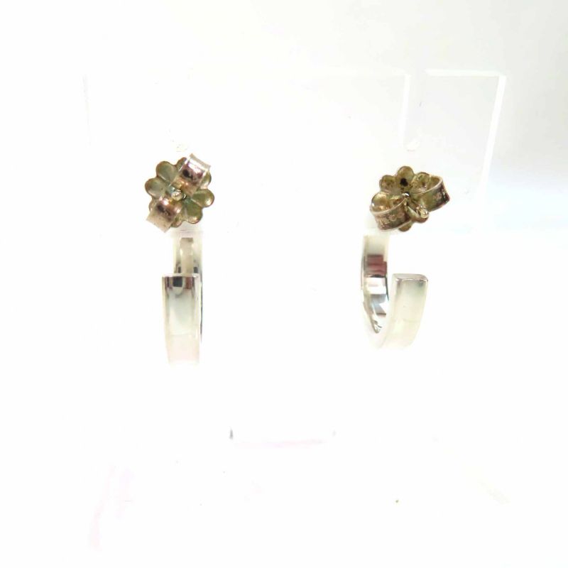 Tiffany & Co 1837 Narrow Hoop Earrings Sv925 Silver With Box And