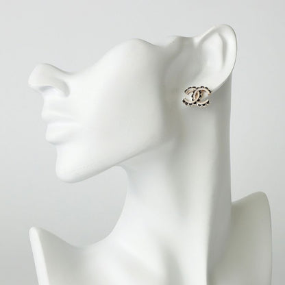 Chanel Earrings Stud Earrings Gold/white