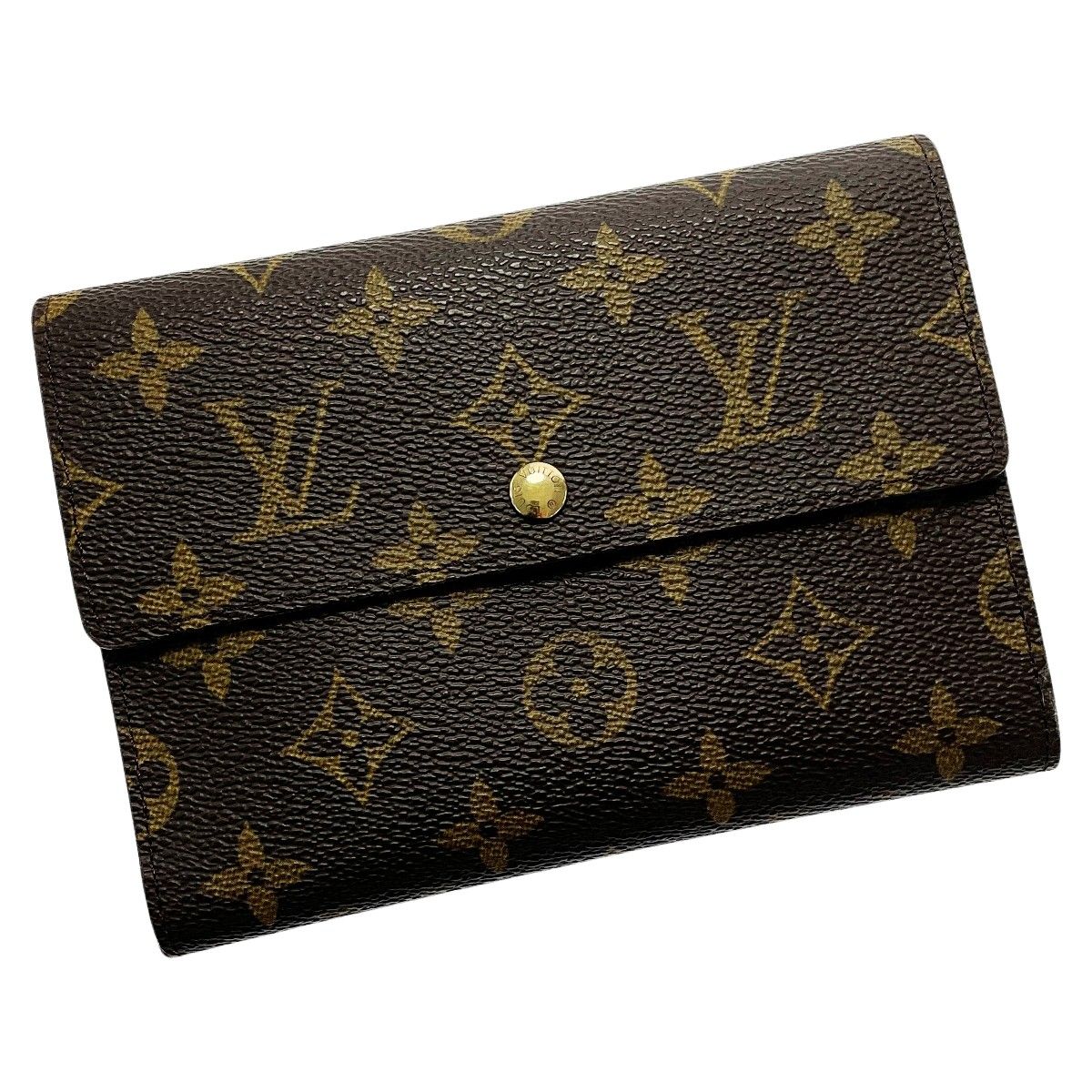 Louis Vuitton Porte Tresor Etuit Papier Sp0937 Brown Monogram Bifold Wallet