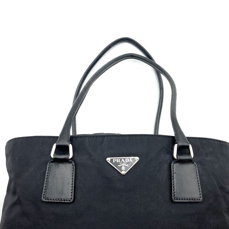 Prada Tote Bag One Shoulder Bag Nylon Black Ladies Men Simple Casual Fashion