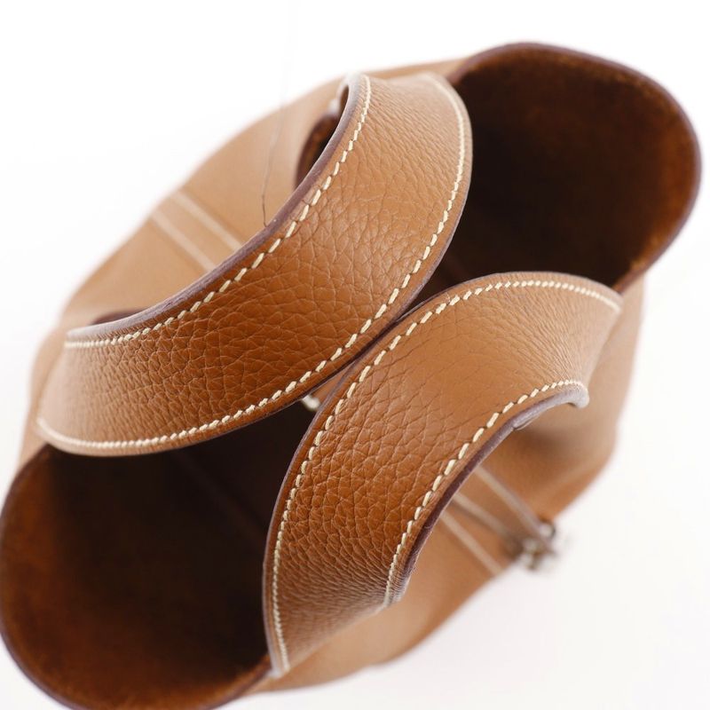 Hermes Picotin Lock 18 PM Taurillon Clemence Gold Brown/silver Hardware Z