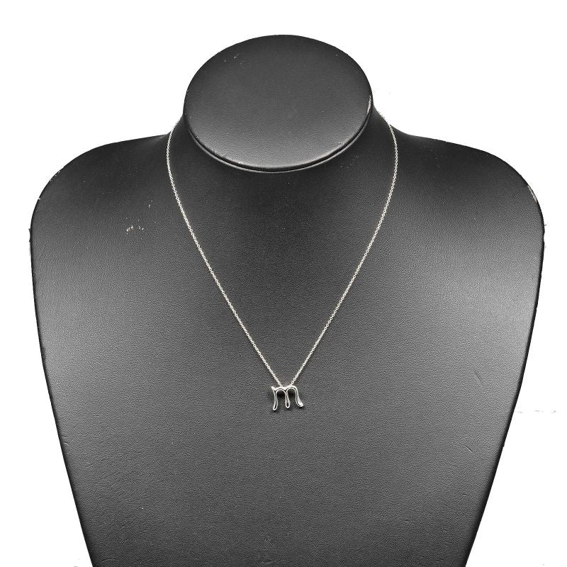Tiffany & Co Alphabet Letter M Silver 925 Ladies 2.2g Necklace