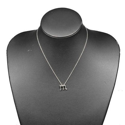 Tiffany & Co Alphabet Letter M Silver 925 Ladies 2.2g Necklace
