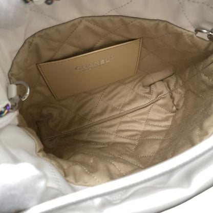 Chanel22 Mini Handbag Chain Shoulder Bag As3980 Aurora Medal White Random Plate