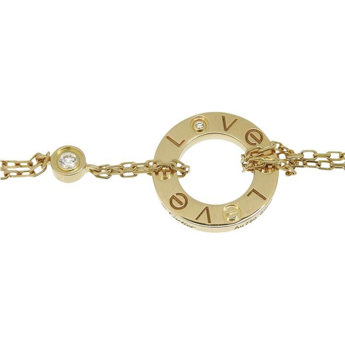 Cartier Love Circle 2P Diamond Bracelet 18K Yellow Gold 750 Yellow Gold With