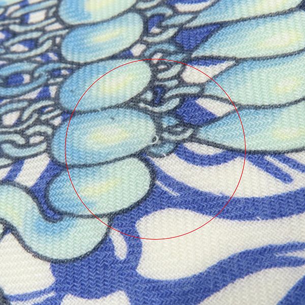 Hermes Shawl Carre 140 Carre Cashmere Silk Blue and Green [mors Etgourmettes