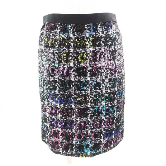 CHANEL 22A P73122 Lined With 100% Silk Sequins With Coco Mark Plate Knee-length