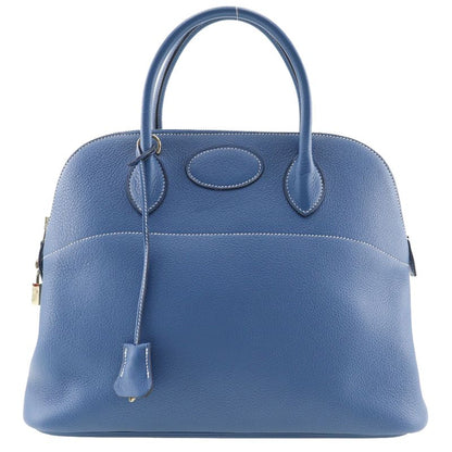 Hermes Bolide 37 G Engraved Taurillon Clemence Blue □G Ladies Handbag