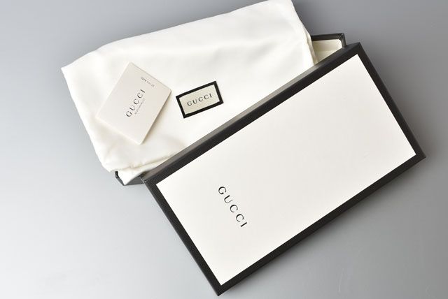 Unused Gucci Long Wallet Vintage Logo Print Black 496317