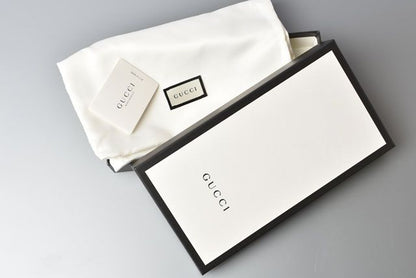 Unused Gucci Long Wallet Vintage Logo Print Black 496317