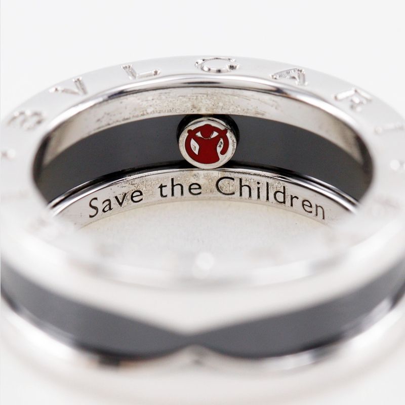 Bvlgari Bulgari Save The Children Silver 925 X Black Ceramic 7.5 Ladies 5.9g