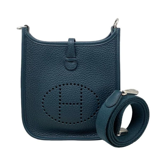 Hermes Shoulder Bag Evelyn TPM Engraved Z Taurillon Cles Mans Vert Chypre Green