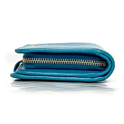 Prada Bifold Wallet Light Blue Saffiano
