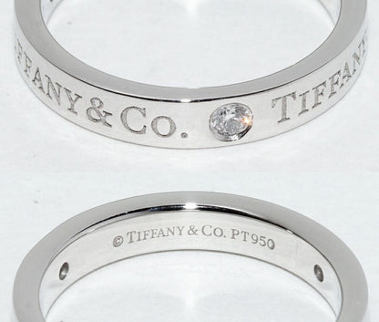 Tiffany & Co Ring Pt950 Diamond 3P (007ct) T&CO Band Ring With Flat Band Ring