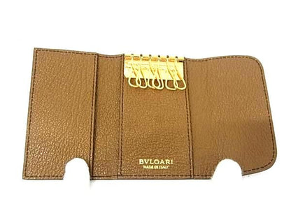 Bvlgari Leather 6-ring Key Case Key Case Men's Women's Brown Fl1785