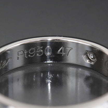 Cartier Wedding Band Ring 1 P Diamond No 7 Box Thick 3.5 mm Pt950
