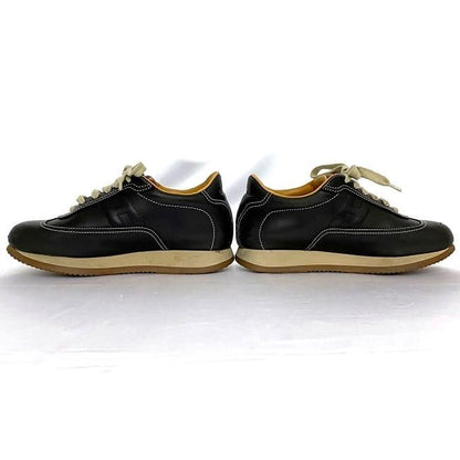 Hermes Shoes Quick Sneakers Black Beige Ec19898