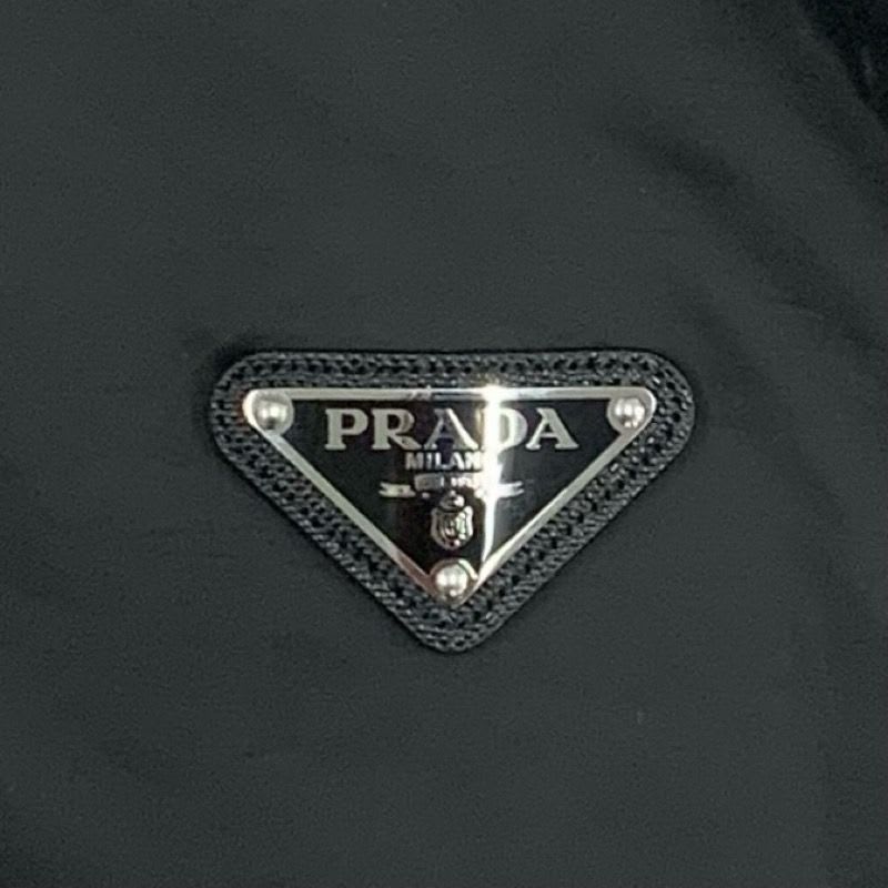 Prada Outerwear Recycled Polyester Black Triangle Logo Plate Blouson Reversible