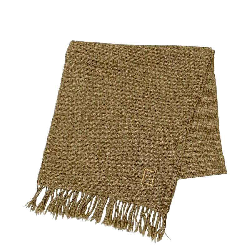 Fendi Scarf Ec21940 Beige Excellent Condition Cleaned