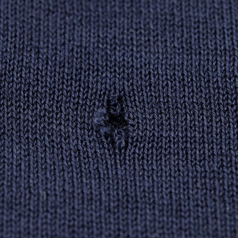 Chanel Short Sleeves 96P P06382 Cotton Navy Blue Ladies Knit