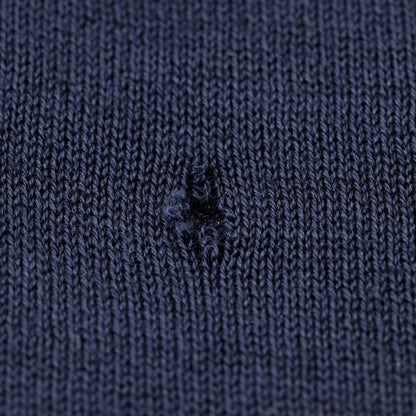 Chanel Short Sleeves 96P P06382 Cotton Navy Blue Ladies Knit