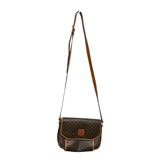 Celine - F 09 Vintage Macadam Shoulder Bag Women Brown FREE