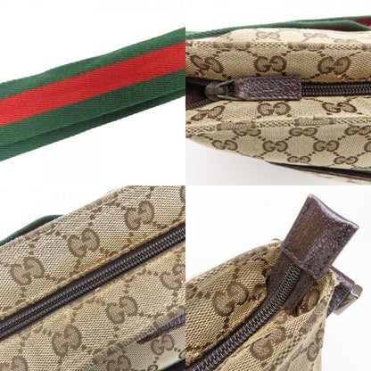 Gucci Shoulder Bag 189751 Shree Line GG Canvas Beige Silver Hardware Crossbody