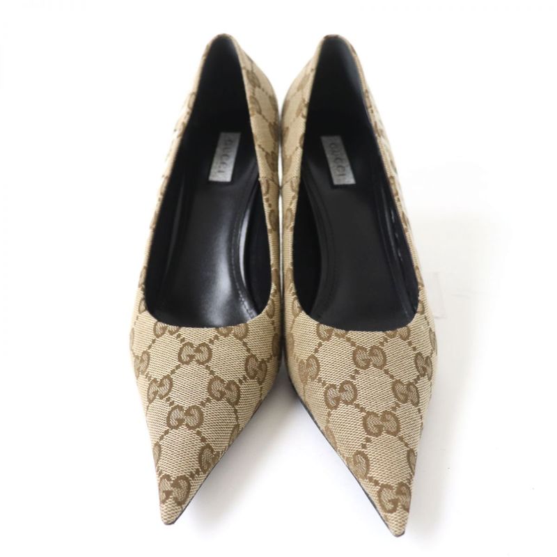 Gucci×Balenciaga 676603 GG Canvas Logo Pointed Toe Pumps 36 1/2 Made In Italy