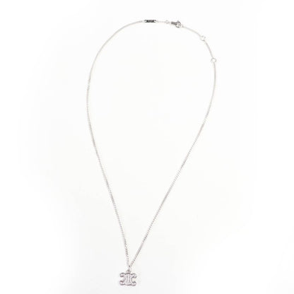 Celine Triomphe Rhinestone Necklace With Silver Accessories With Box And