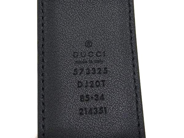 Gucci 573325 Leather Gold Hardware Belt Size 85.34 Business Gentlemen