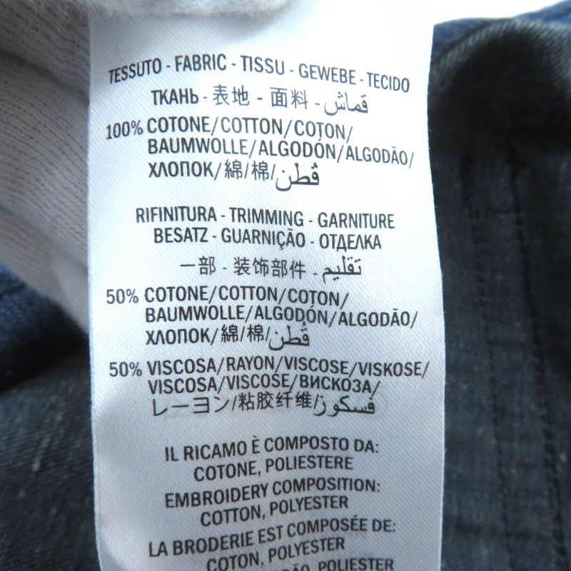 Gucci 521009) 100% Cotton Webline GG Logo Button Rabbit Embroidered Denim