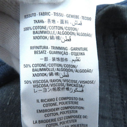 Gucci 521009) 100% Cotton Webline GG Logo Button Rabbit Embroidered Denim