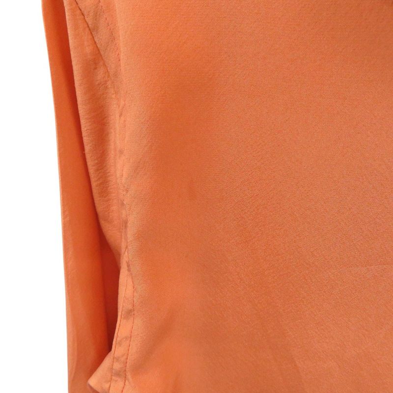Hermes V-neck Blouse With Scarf Silk Orange 0792 Hermes