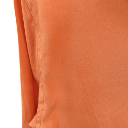 Hermes V-neck Blouse With Scarf Silk Orange 0792 Hermes