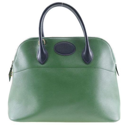 Hermes Bolide 35 Bicolor Courchevel Green/navy Blue 0V Ladies Handbag