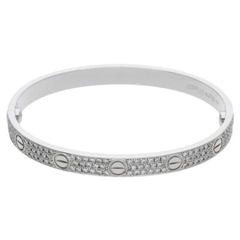Cartier New Shape LOVE Bracelet Love Bracelet 18K White Gold After Diamond