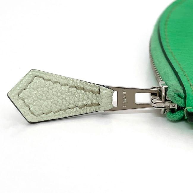 Hermes Coin Case Green Mint Excellent Condition Coin Purse Leather Chevre