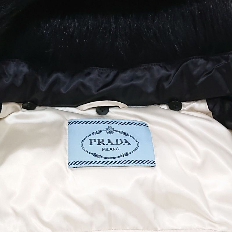 Prada Down Jacket With Wool Fur Hood 46 L Size