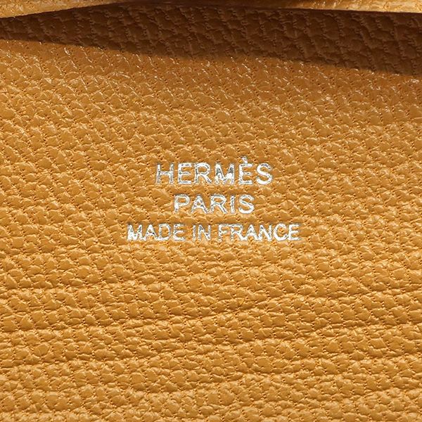 Hermes Coin Case Bastia Chèvre Sesame Silver Hardware Unused Brown Stamped W
