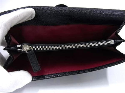 Bvlgari Doppio Tondo Leather Bifold Long Wallet Billfold Women