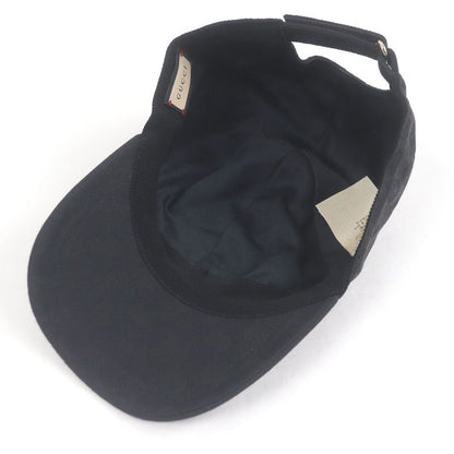 Gucci 576253 GG Canvas Logo Patch Baseball Cap Hat Black M/58cm (22.83in) Made