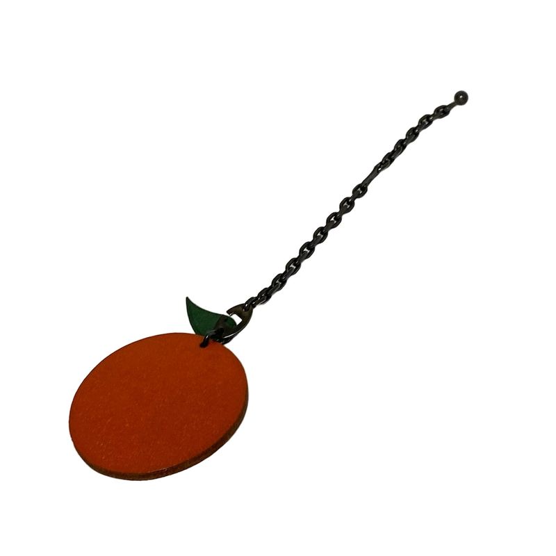 Hermes Key Holder (charm ) Fruit Key Holder Orange X Green X Silver Orange