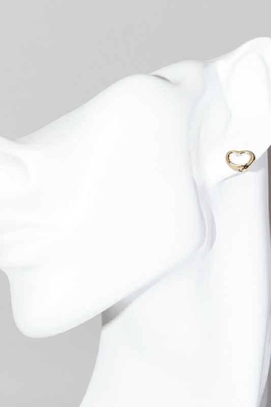 Tiffany & Co Earrings 18K Yellow Gold Elsa Peretti Open Heart Earrings 11mm